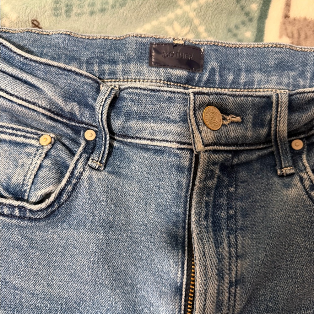 Mother Ankle Fray Blue Denim Jeans size 26